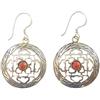 Tibetan Silver Orecchini Tribali Etnici Mandala Tibetani Fatti a Mano per Donna, Orecchini Placcati in Argento 925 con Pietre Preziose di Corallo, Orecchini Boho in Filigrana Fine