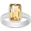 Silver Palace Anello da donna in argento Sterling 925 con pietra preziosa citrina naturale incastonata, Metallo, Citrino