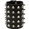 Heart Rock Bracciale uomo pelle vera regolabile con borchie a cono 5 File in ottone, fibbia regolabile da 17 a 20,5 cm e minuteria in ferro nickel free - Made in italy