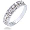 Sakrami Anello Bifilare Argento 925 Rodiato con Zirconi Bianchi Doppia Fila - Fascia Elegante Brillante - con Scatola Personalizzabile - Idea Regalo Donna Ragazza Anniversario San Valentino (20)