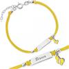 Sakrami Bracciale Argento 925 Bimba Cordoncino Giallo con Farfalla Giallo Kids Collection + Confezione Regalo Personalizzata - Braccialetto per Nascita Comunione o Battesimo