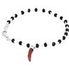 NADIR Bracciale Unisex Argento 925 Con Cornetto Rosso In Corallo Naturale Porta Fortuna