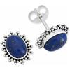 mantraroma orecchini a bottone in argento 925 con pietra blu lapislazzuli, orecchini in vero argento sterling da donna, regalo