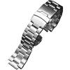 CAWEUER Cinturino per orologio a sgancio rapido, 24 x 16 m, compatibile con Casio G-SHOCK GST-B200 Gstb200 in acciaio inox con fibbia pieghevole in metallo per uomo(C Silver), GST-B200 strap, Agata