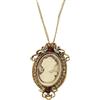 Qcbuegof Collana con ciondolo ovale a cammeo con strass di cristallo, accessorio vintage fatto a mano, accessorio elegante per valorizzare l'outfit multi strato con ciondolo decorato con cristalli