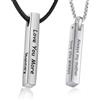 lorajewel Collana di Coppia Personalizzata in Acciaio Inossidabile Ciondolo ad Anello Inciso con Nomi Testo Regalo per Lui e Lei (Style 4)