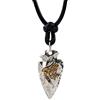 ForFox Collana con ciondolo a punta di freccia in argento sterling 925 collana occhio di Horus egiziano dorato per uomo donna cordone nero