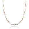 gioiellitaly Collana donna perle acqua dolce con sfere in oro bianco 18 kt diamantate lunghezza 45 cm chiusura in oro bianco 18 kt gioielli donna perle made in Italy