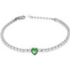 Generic Bracciale Tennis Donna Liujo LJ2448 in Acciaio 316L Silver Zirconi e Cuore Verde