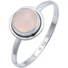 mantraroma Anello in argento 925 da donna con quarzo rosa, pietra preziosa, rosa, semplice e moderno