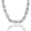 ICEDIAMOND 15 mm Baguette CZ Collana con diamanti Iced Out Dual D Link Cuban Catena Hip Hop Gioielli alla moda per uomini e donne, 24'', Ottone placcato oro, Zirconia cubica