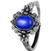 Generic Anello fatto a mano in stile vintage con lapislazzuli naturale, design floreale in argento 925 antico, lapislazzuli ovale cabochon, Argento sterling, Lapislazzuli