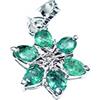 Jete Ciondolo a forma di smeraldo con diamante in argento Sterling 925, 4 x 3 mm, pietra naturale per donne e ragazze, regalo di Natale, Pietra preziosa, Smeraldo