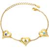 lorajewel Bracciale Cuore Personalizzato Bracciale con 1-5 Nomi Stone Bracciale Madre Figlia Regali personalizzati per mamma, moglie, migliore amica Natale, Festa della Mamma (Oro-3 name)