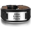 kaululu Bracciale Pelle Donna Uomo Personalizzato in Acciaio con Nome Incisione Braccialetti Uomo con Nomi Personalizzabile Bracciale per Papa Regalo di Compleanno (#2)