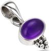 HIMALYA QUARTZ Ciondolo da donna in argento sterling 925, ciondolo con ametista naturale al 100%, ciondolo con vera pietra preziosa, ciondolo ovale da 6 x 8 mm, design minimalista H-SP06-AMTST
