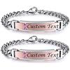 NEHZUS, Braccialetti in Acciaio Inossidabile con incisioni Personalizzate, per Coppie, Regalo di Anniversario per Donne Uomini (Oro rosa 2 pezzi)