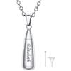 U7 Collana Personalizzata Urna per Ceneria Goccia Acciaio Inossidabile Impermeabile Collana Commemorativa Ciondolo Goccia Incisione con Catena Acciaio 46cm + 5cm colore argento