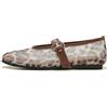 ATBELL Ballerina da donna in rete leopardata, punta rotonda, tacco basso, senza lacci, stile Mary Jane, comode, casual, Leopardati, 35.5 EU