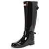Hunter Refined Back Adjustable Tall W/Ankle Strap Gloss Stivali Donne Nero - 38 - Stivali da Pioggia