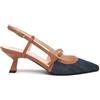 Nero Giardini E512254DE Jeans Cognac Decoltè Eleganti per Donna con Doppio Cinturino e Tacco Basso (Taglia 39)