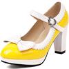 Cocey Scarpe Mary-Jane con suola con plateau da donna, graziose décolleté con tacco a blocco, Nero , 45 EU