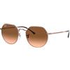 Ray-Ban Occhiali da sole rotondi Jack RB3565, Rame/Rosa Gradiente Marrone, 51 mm
