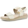 inblu Sandali Donna a Fascia con Strappo e Cinturino con Fibbia Quadrata, Plantare in Tessuto Imbottito