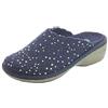 Melluso PD306F Blu Pantofole Donna in Tessuto Blu a poisse Argento (Taglia 39)