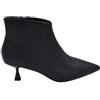 Malu Shoes Tronchetto Donna Stivaletto Pelle Nero a Punta Altezza Caviglia Rigido con Tacco Clessidra 6 cm Linea Basic Zip (37 EU)