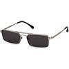 X-LAB XLAB MAURITIUS Occhiali da sole, 55mm, Argento satinato/Fumo, Unisex
