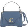 Coccinelle C-Me Borsa a Mano in Pelle, 23 x 16 x 9,5 cm, Tracolla Regolabile, Azzurro