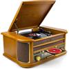 Denver MCR-50 - Giradischi Vintage con Lettore Vinili, Radio AM/FM, CD, Cassetta