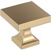Amerock 10BX37024CZ Pomello per armadietto, color bronzo champagne, lunghezza 27 mm, confezione da 10, piedistallo, ferramenta per mobili