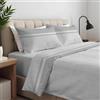 Clara Home Milano CLARA HOME Lenzuola Completo Letto Matrimoniale Colore Borby Grigio, Lenzuola Elasticizzate per Tutte le Stagioni, Completo di Federe per Guanciali