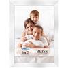 Icona Bay - Cornice 5x7 Argento - Moderna Cornice in Legno Impiallacciato - Per Tavolo o Parete - Collezione Bliss