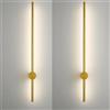 BAUFAS Lampade da bagno nere Luci di vanità girevoli a 350 ° in oro for bagno Applique da parete moderna a LED Applique da bagno spazzolata su specchio (Color : Warm white, Size : 2pcs gold 100cm)