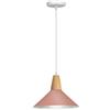 LIGKIN Lampadario a Sospensione Moderno E27 Lampadari Industriale Ø25cm Paralume Metallo Lampade a sospensione Legno per Cucina Sala da Pranzo Sala Caffè (Rosa)