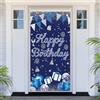 PartyYaa Striscione Decorativo per Compleanno, Banner Decorativo Blu Argento per Compleanno, Porta Banner Happy Birthday, Targa Fotografica per Fotomatone, Poster per Decorazione di Feste per Interni