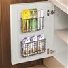 Pavlleen 2 Pezzi Scatola di Archiviazione Porta Cucina, Scatole de Oggetti | Autoadesive Montate a Parete in Acciaio al Carbonio, per Armadietto, Bagno, Frigorifero, Riutilizzabile Organizer