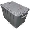 Mobil Plastic - Cassa Multiuso 60 Litri con Coperchio - Box per organizzazione magazzino, Impilabile, Colore Grigio