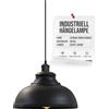 LEDSone Industrial Pendant Light Retro Chandelier Ceiling Light Vintage Lamp Ceiling Lighting Metal Shade for Restaurant Living Room Bedroom Kitchen Hallway Bar (Nero)