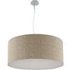 OLUX ILLUMINAZIONE - Lampadario Soggiorno Moderno in Tessuto, Lampadario a Sospensione Ideale per Salotto e tutte le stanze della Tua Casa, Perfetto per Led,Made in Italy(Mod.Roary-Juta chiaro-70cm)