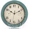 Foxtop Orologio da Parete Esterno 12 Pollici Vintage, Impermeabile con Termometro e Igrometro, Numeri Grandi, Silenzioso, per Interni ed Esterni, Giardino, Veranda, Piscina