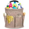 BlyeMichdi Cesto per la Conservazione dei Prodotti per la Pulizia, Organizer Porta Detersivi Bagno, Contenitore Pieghevole per Casa Condomini, 28 x 28 cm, Marrone