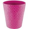 Generico Vaso Orchidea in Ceramica Liscia o damascato | VARI COLORI | misura 14x13 cm idea regalo (Fucsia Geometrico)