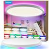 Taipow Plafoniera Led Soffitto, 24W 2160LM Lampada da Soffitto con Telecomando, Moderno 3000K-6500K 7 RGB Colore Plafoniere da Soffitto per Soggiorno Camera da Letto Cucina Bagno Balcone - Ø30cm
