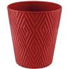 Generico Vaso Orchidea in Ceramica Liscia o damascato | VARI COLORI | misura 14x13 cm idea regalo (Geometrico Rosso)