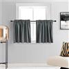 DONREN Piccole tende per finestre per bagno, 2 pannelli, oscuranti termoisolanti, per cucina, corta, con tasca a bastone, grigio medio, larghezza 30 x lunghezza 70 cm