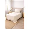 Corredocasa Completo Letto Lenzuola in Cotone, Qualità Made in Italy - PURO COTONE 100% Morbido e Traspirante in ogni Stagione - SET Lenzuolo Sotto con Angoli, Sopra e 1 Federa (Panna, Singolo)